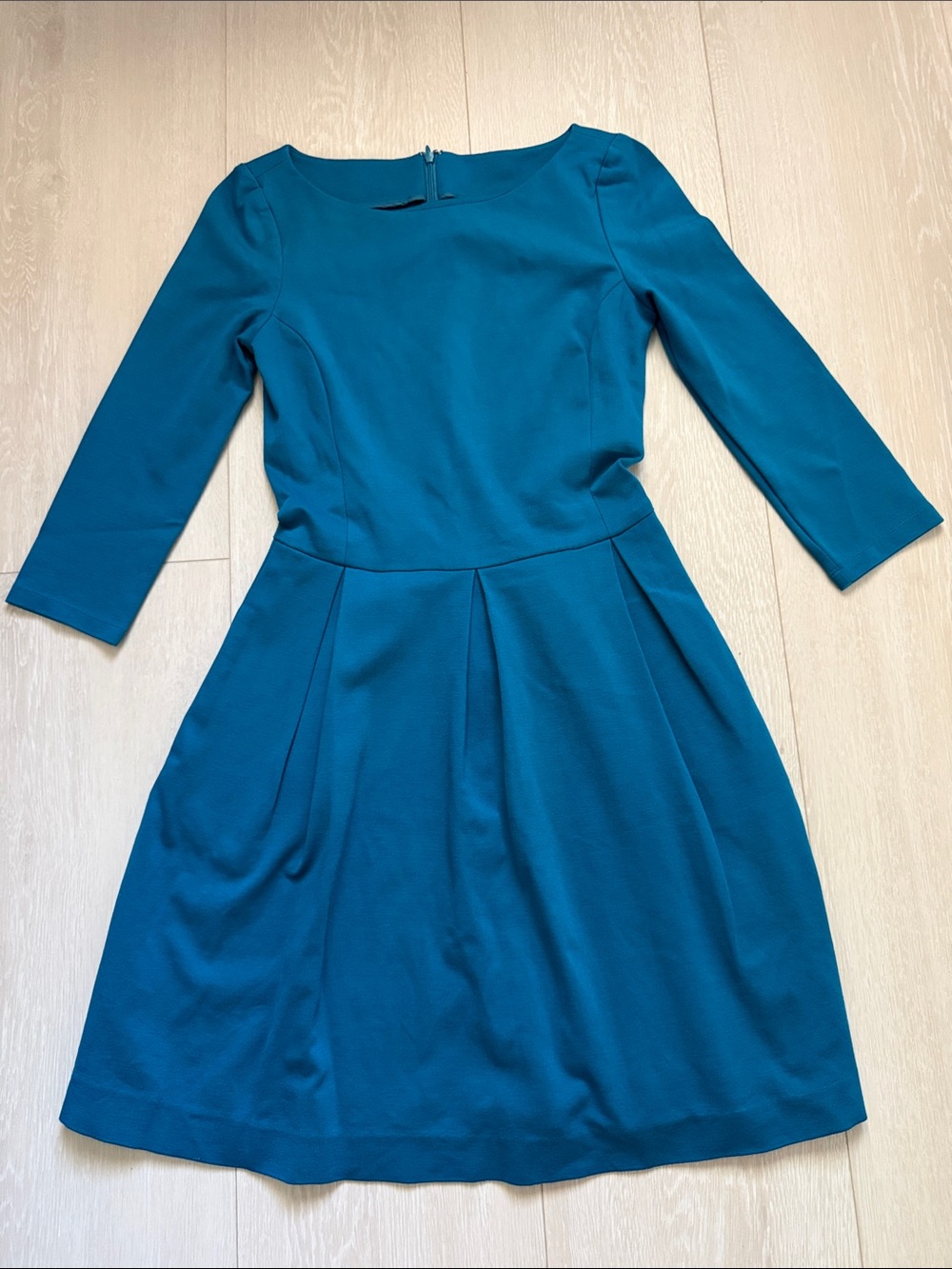Banana Republic Teal 3/4-Sleeve Fit-and-Flare Midi Dress - Picture 3 of 11